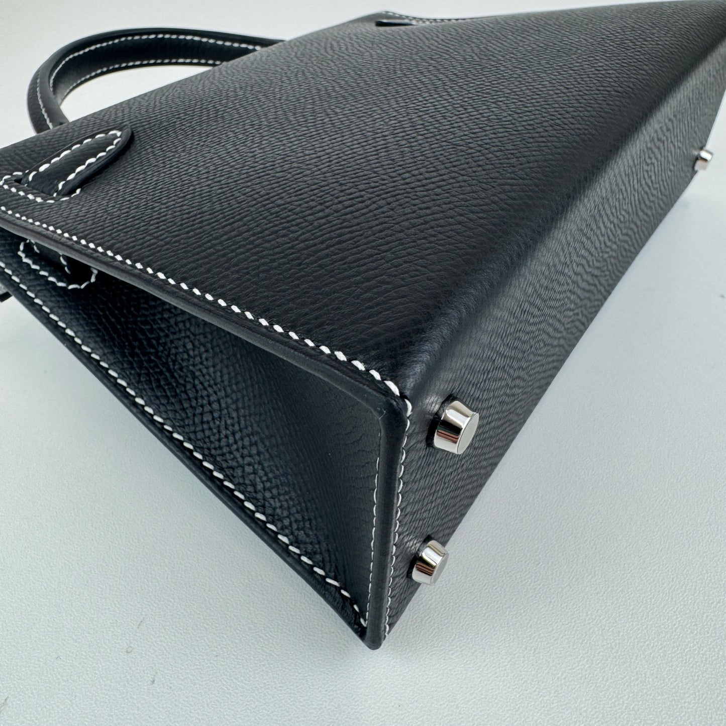 Mini kelly SO ミニケリー スペシャルオーダー Black ブラック/Gris perle グリパール Epsom エプソン PHW シルバー金具 Stamp-K K刻印