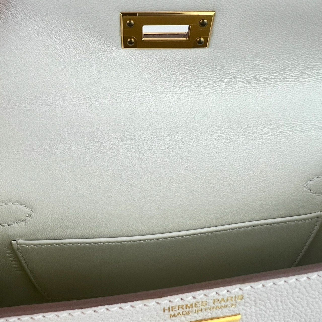 Mini kelly ミニケリー Mushroom マッシュルーム Chevre シェーブル GHW ゴールド金具 Stamp-U U刻印