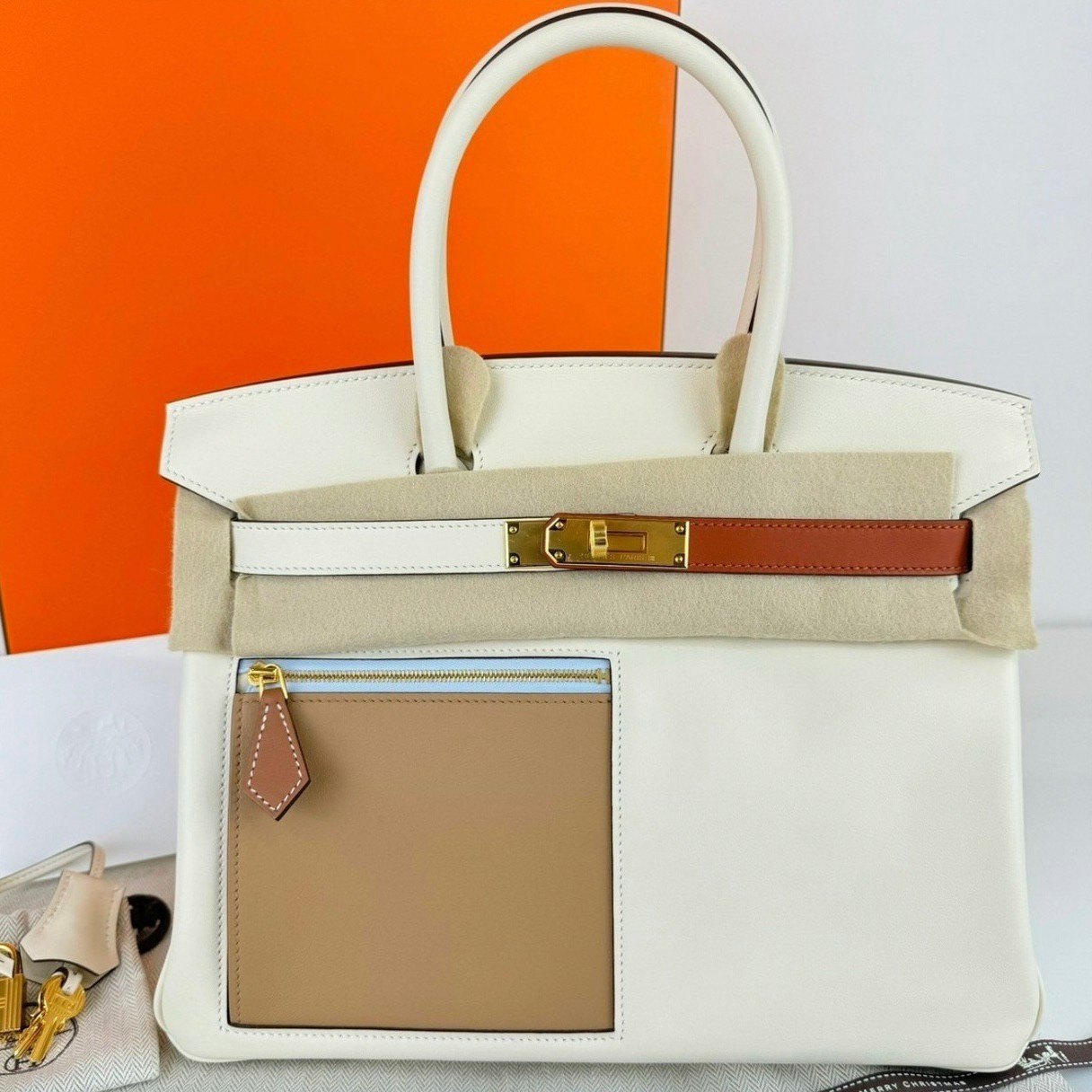 Birkin30 colormatic バーキン30カラーマティック Stamp-B B刻印 Swift スイフト Nata/Cuivre/Mauve sylvestre ナタ/キュイーヴル/モーヴシルベストル GHW ゴールド金具
