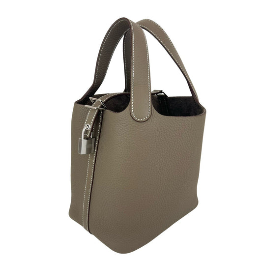 Picotin Lock PM ピコタンロック18 Etoupe エトープ  PHW シルバー金具    Taurillon clemence トリヨンクレマンス  Stamp-W W刻印