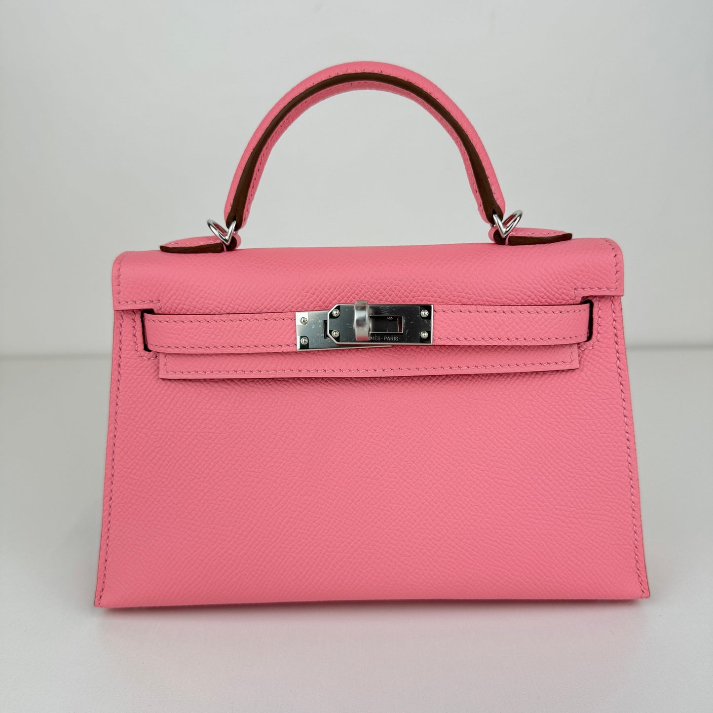 Hermès エルメス Mini kelly ミニケリー Stamp-K K刻印 Epsom エプソン Rose confetti ローズコンフェッティ PHW シルバー金具