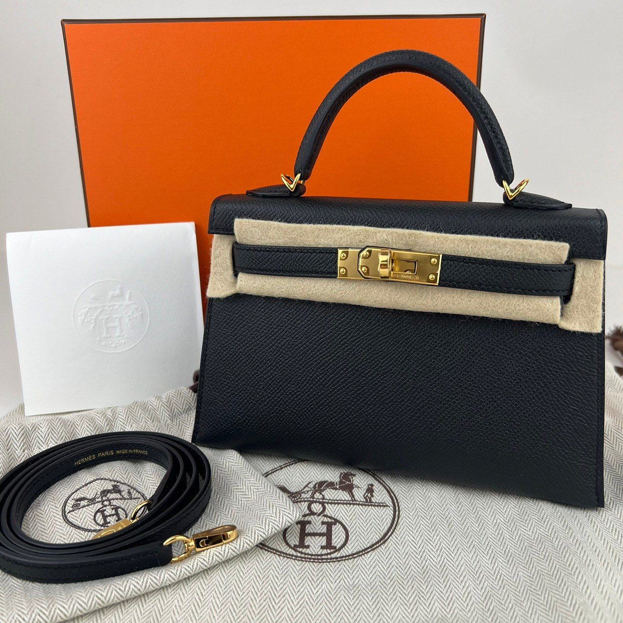 Mini kelly ミニケリー Black ブラック GHW ゴールド金具 W刻印 Epsom エプソン