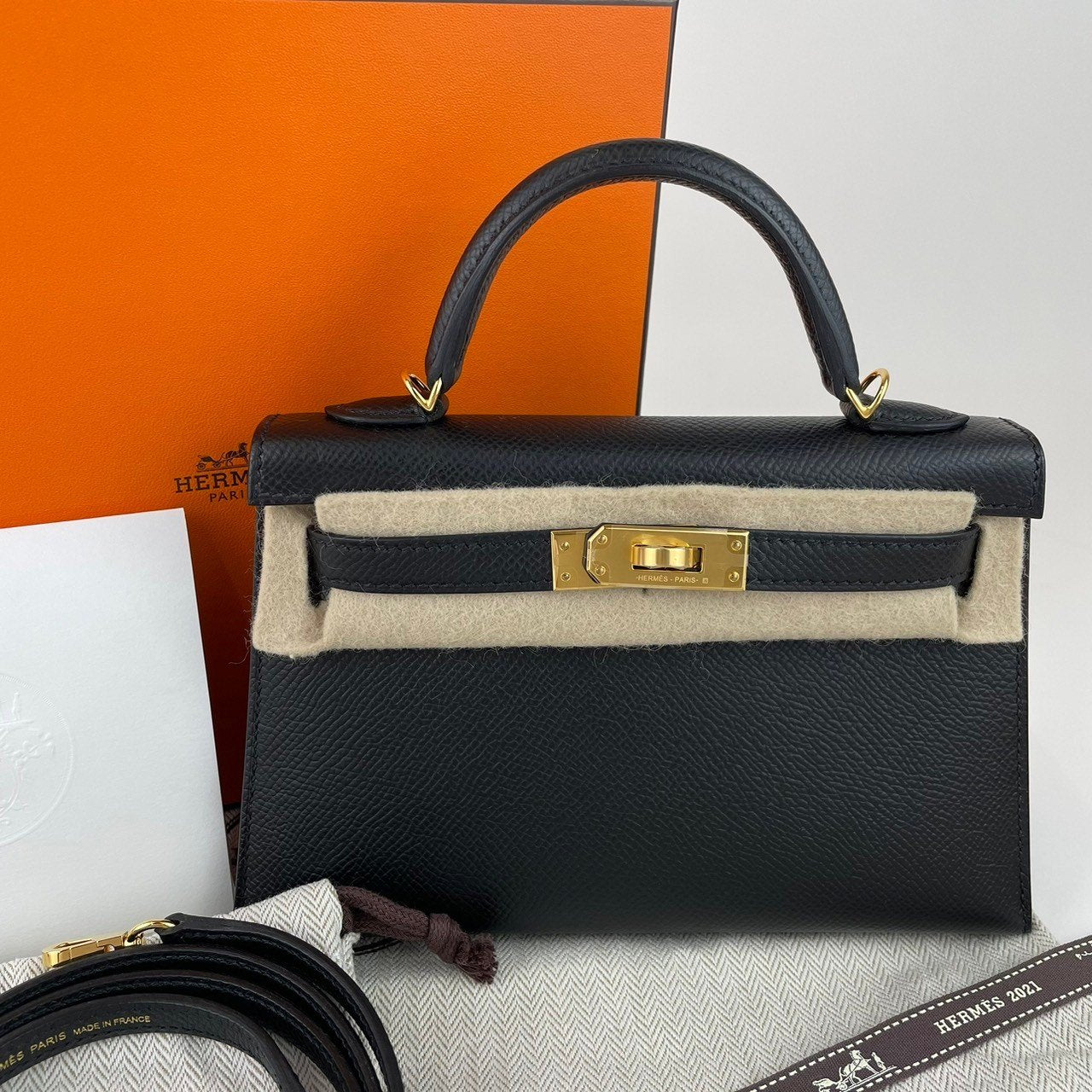Mini kelly ミニケリー Black ブラック Epsom エプソン GHW ゴールド金具 Z刻