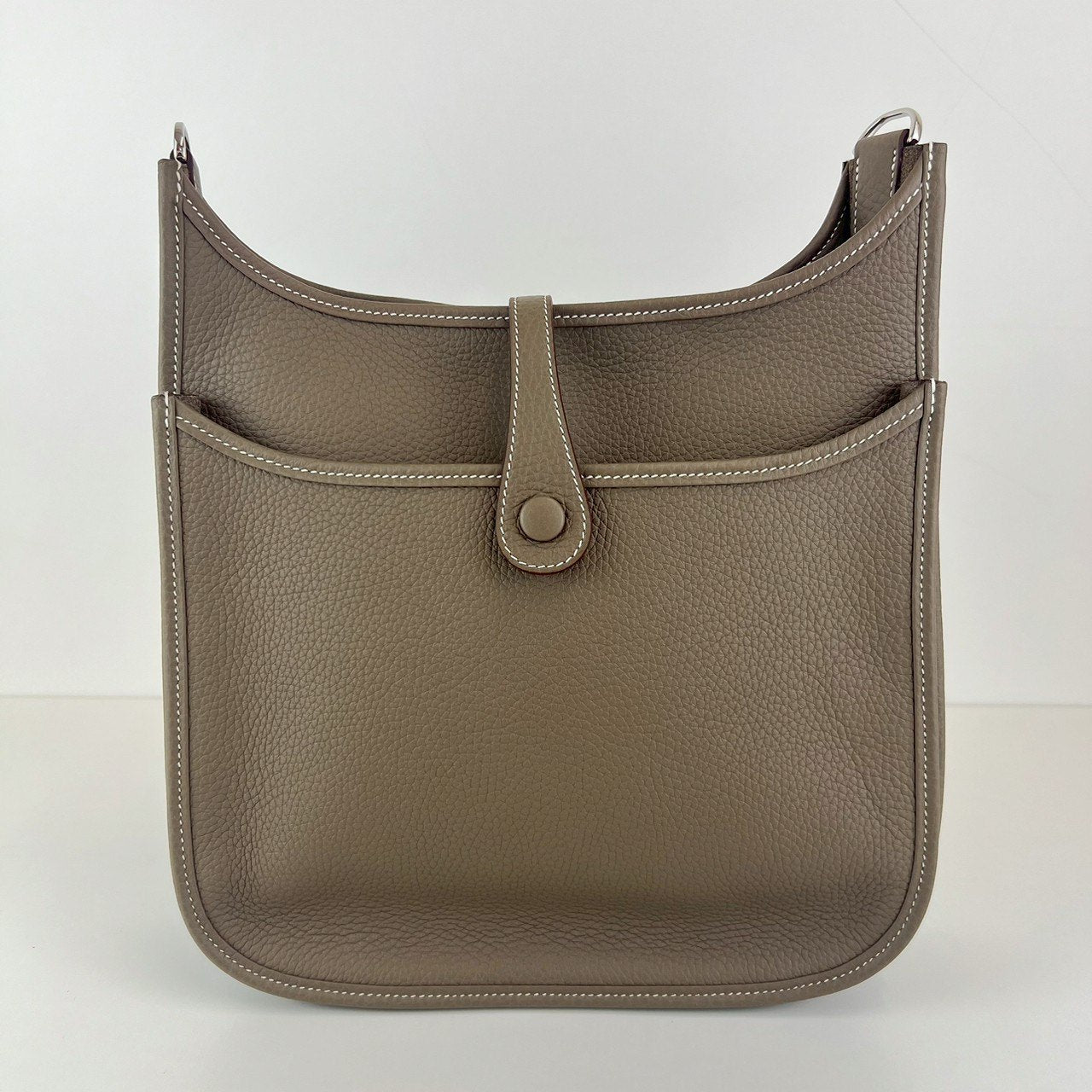 Evelyn PM エヴリンPM Etoupe エトープ PHW シルバー金具 Taurillon Clemence トリヨンクレマンス Stamp-K K刻印