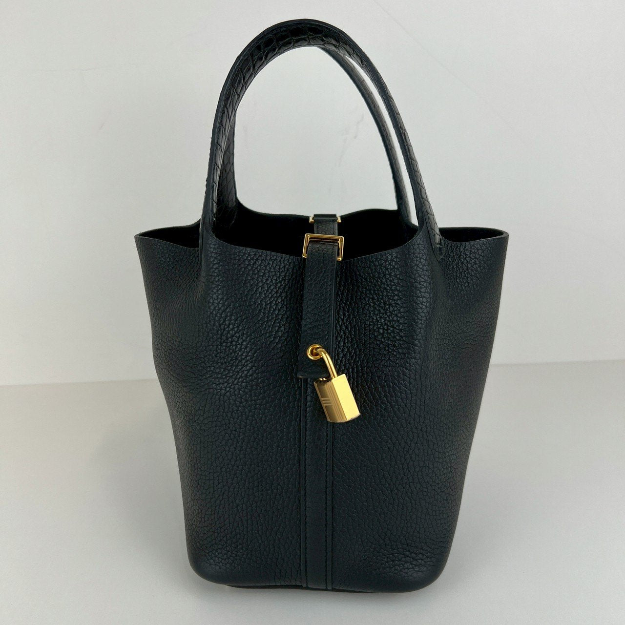 Picotin lock PM ピコタンロック18 Black ブラック Taurillon clemence トリヨンクレマンス crocodile クロコダイル GHW ゴールド金具 Stamp-Z Z刻印