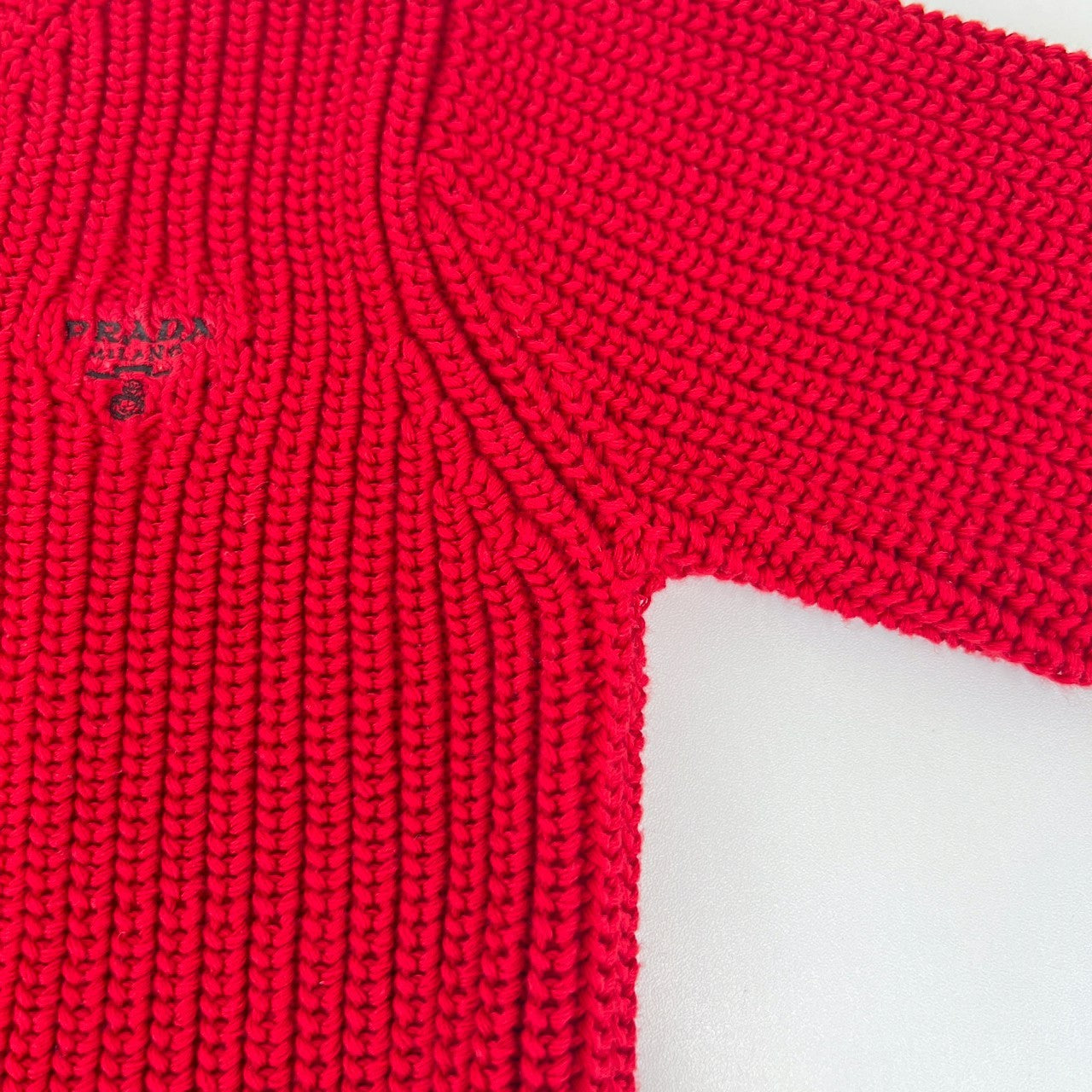 PRADA プラダ コットン ニット レディース レッド P24R1G Red レッド コットン100%