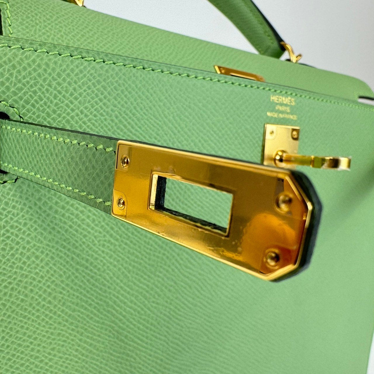 Kelly25 ケリー25 Vert Criquet ヴェールクリケット Epsom エプソン GHW ゴールド金具 Stamp-Y Y刻印