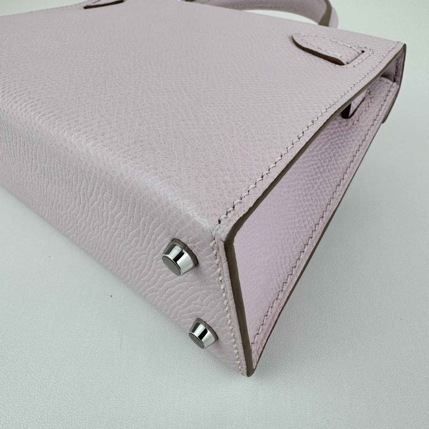 Mini kelly ミニケリー Stamp-K K刻印 Epsom エプソン Mauve pale モーヴペール PHW シルバー金具