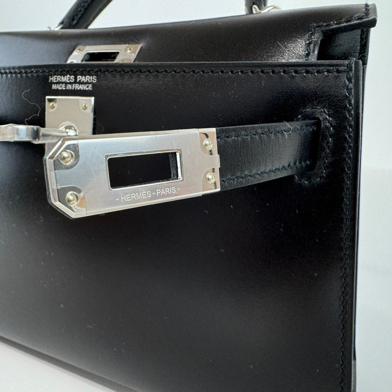 Mini kelly ミニケリー Black ブラック PHW シルバー金具 Box ボックス Stamp-U U刻印