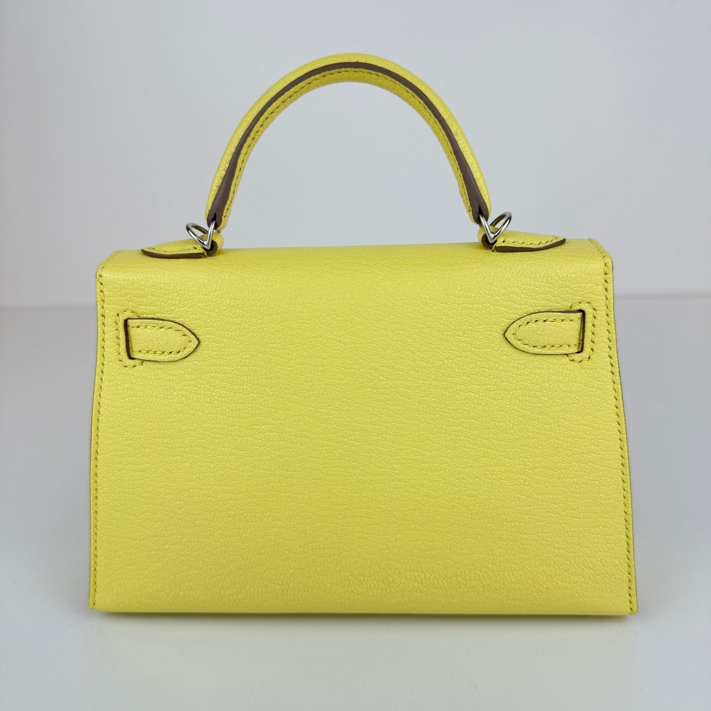 Mini kelly ミニケリー Limoncello リモンチェッロ PHW シルバー金具 Chevre シェーブル Stamp-B B刻印