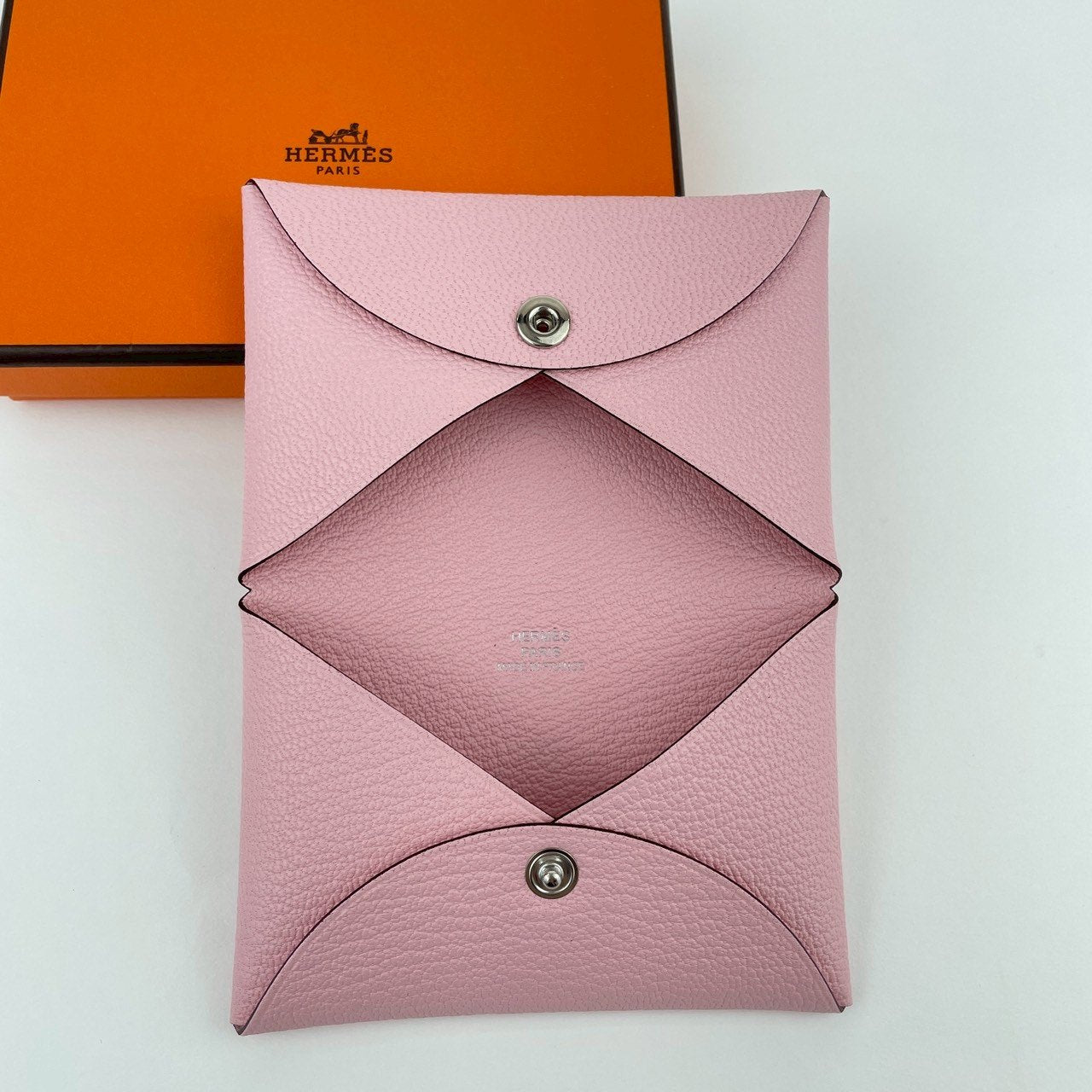 Hermès エルメス Calvi カルヴィ Stamp-K K刻 Rose sakura ローズサクラ Chevre シェーブル