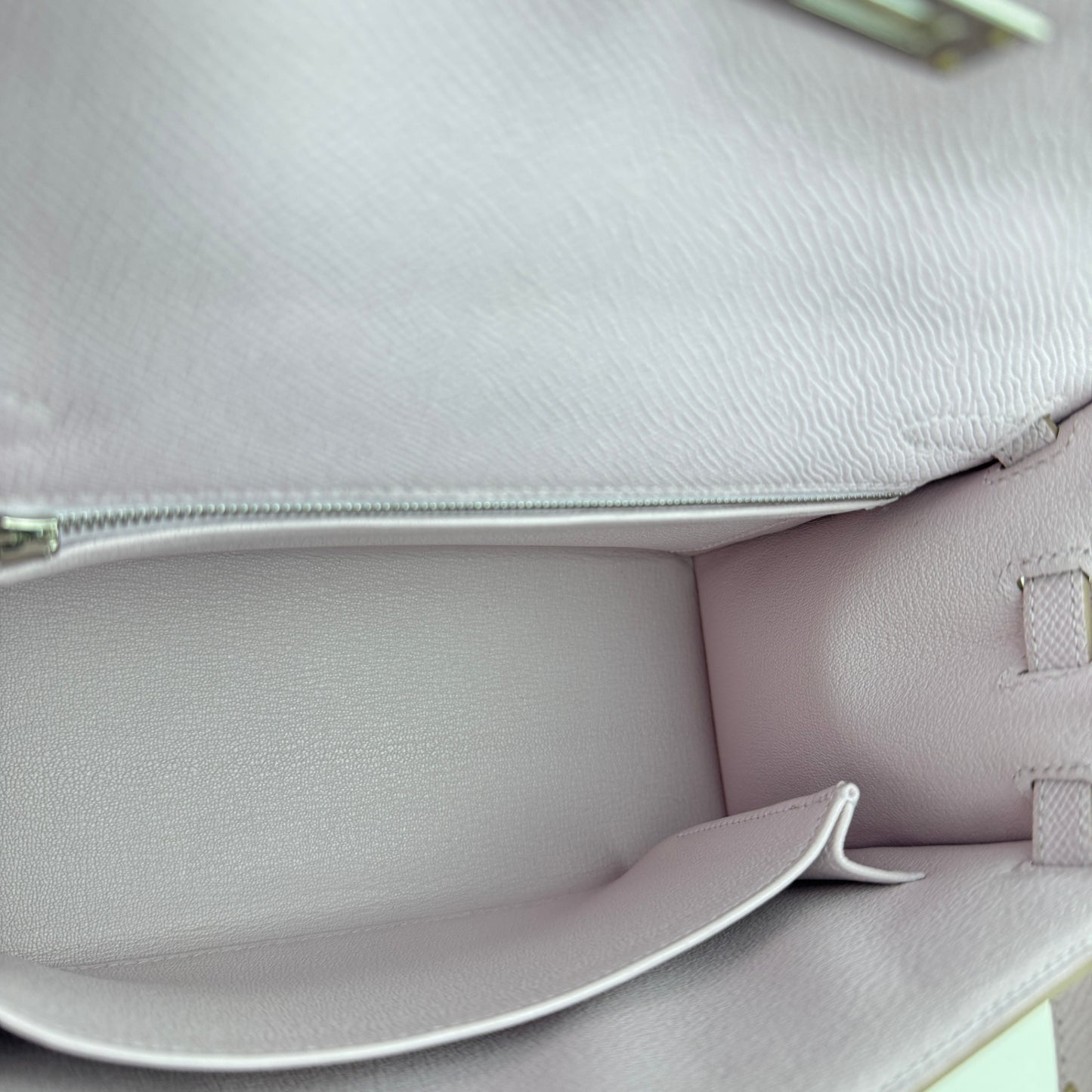 Kelly25 ケリー25 Stamp-B B刻印 Epsom エプソン Mauve pale モーヴペール PHW シルバー金具