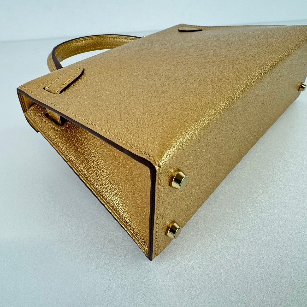 Mini kelly ミニケリー Dore ドレ Chevre シェーブル PMBHW シャンパンゴールド金具 Stamp-W W刻印