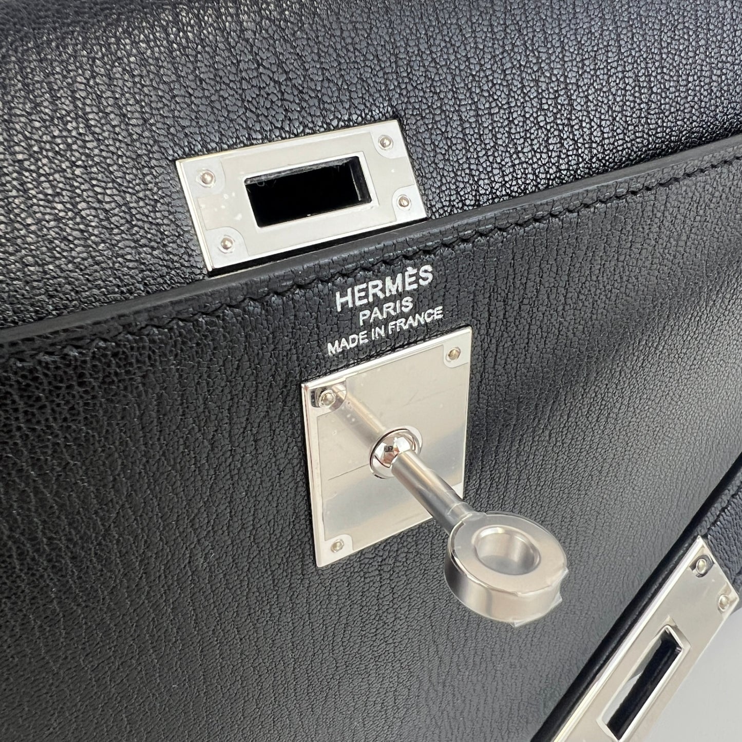 Kelly elan ケリーエラン Black ブラック Chevre シェーブル PHW シルバー金具 Stamp-B B刻印