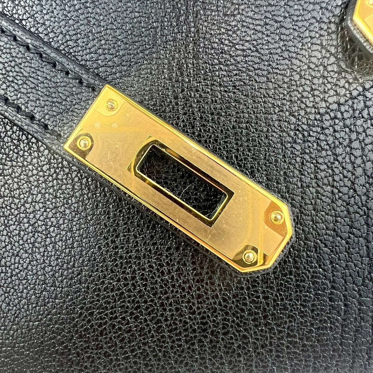 Kelly elan ケリーエラン Black ブラック Chevre シェーブル GHW ゴールド金具 Stamp-B B刻印