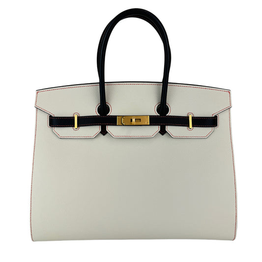 Birkin35 SO バーキン35 スペシャルオーダー Craie/Black クレ/ブラック Epsom エプソン GHW マットゴールド金具 Stamp-B B刻印