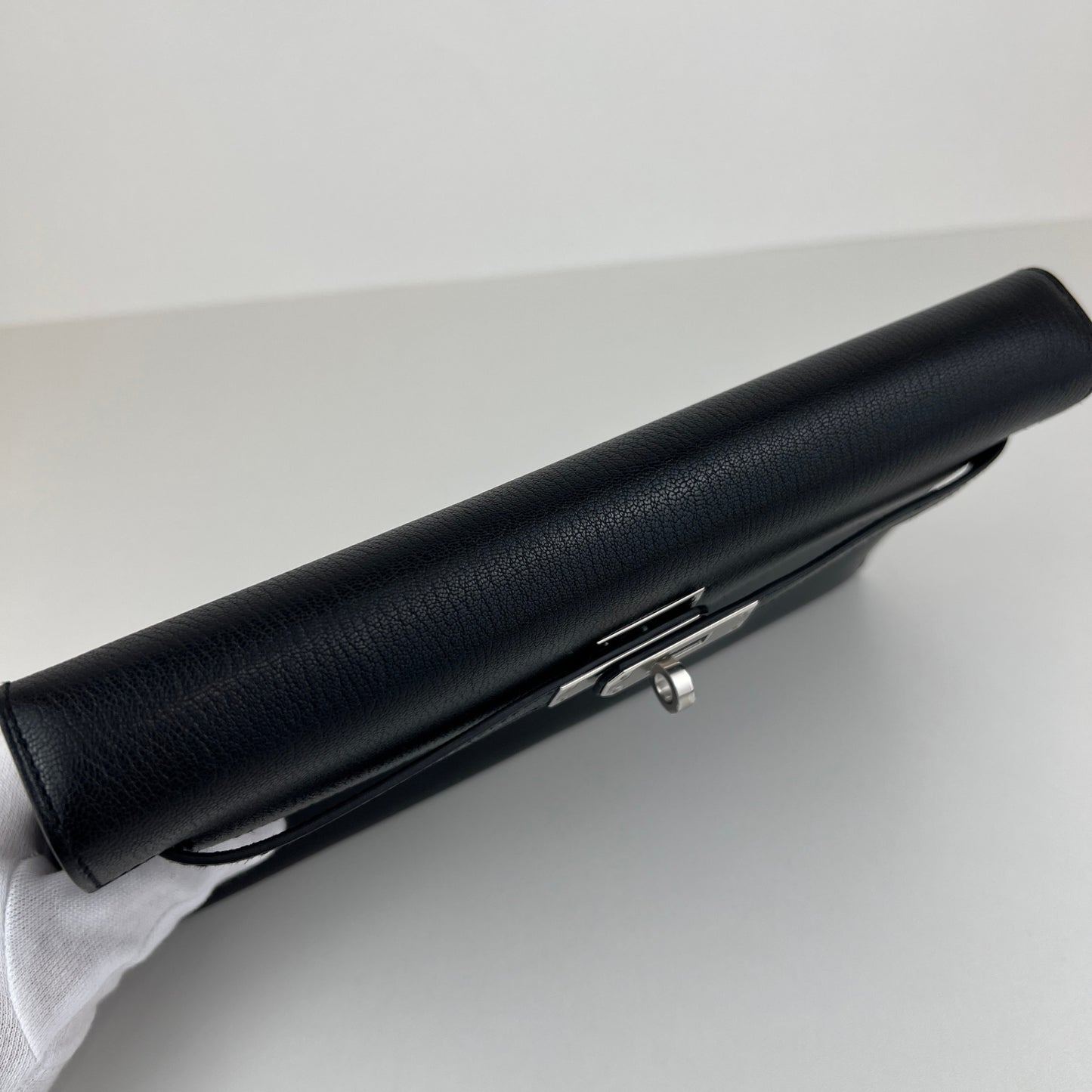 Kelly elan ケリーエラン Black ブラック Chevre シェーブル PHW シルバー金具 Stamp-B B刻印