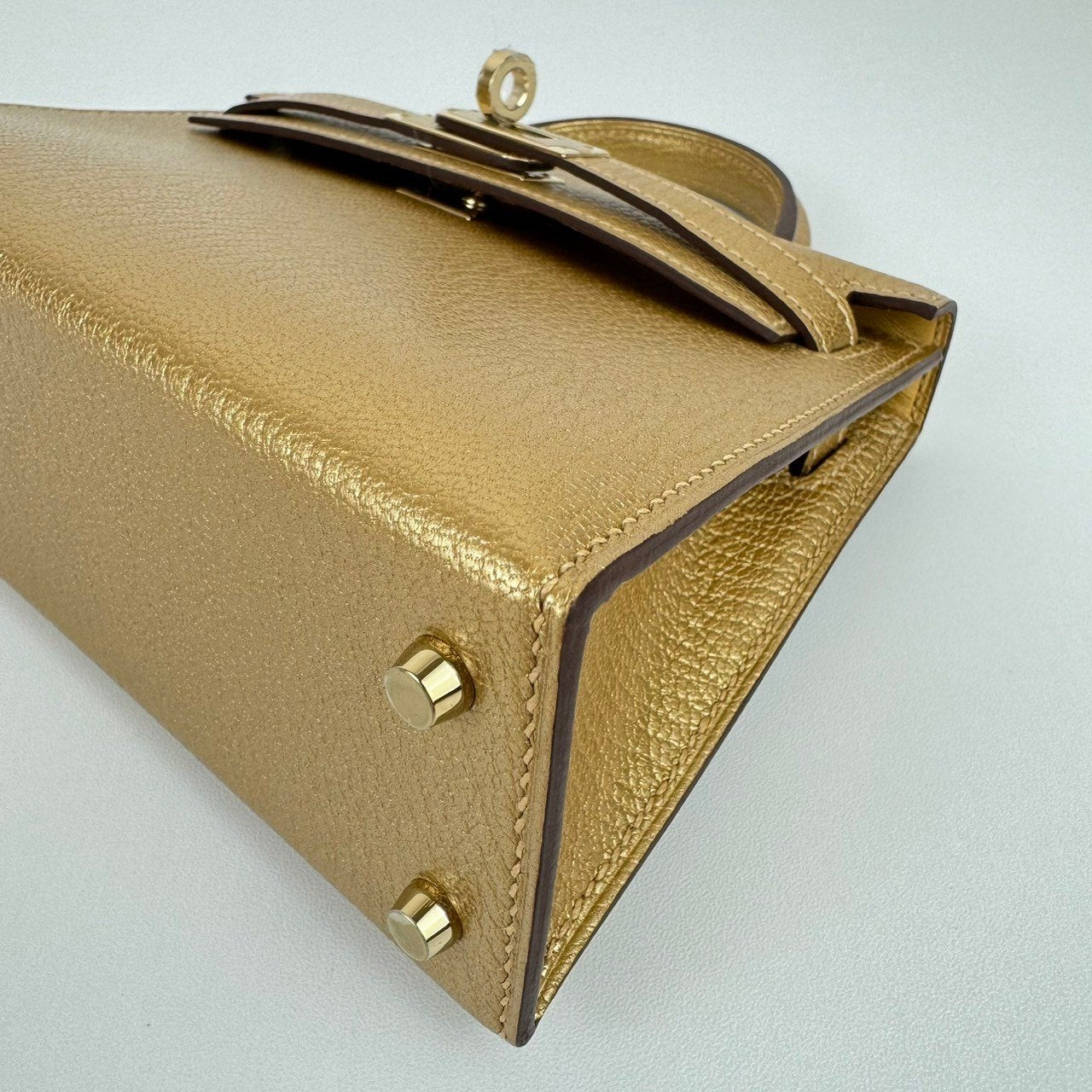 Mini kelly ミニケリー Dore ドレ Chevre シェーブル PMBHW シャンパンゴールド金具 Stamp-W W刻印