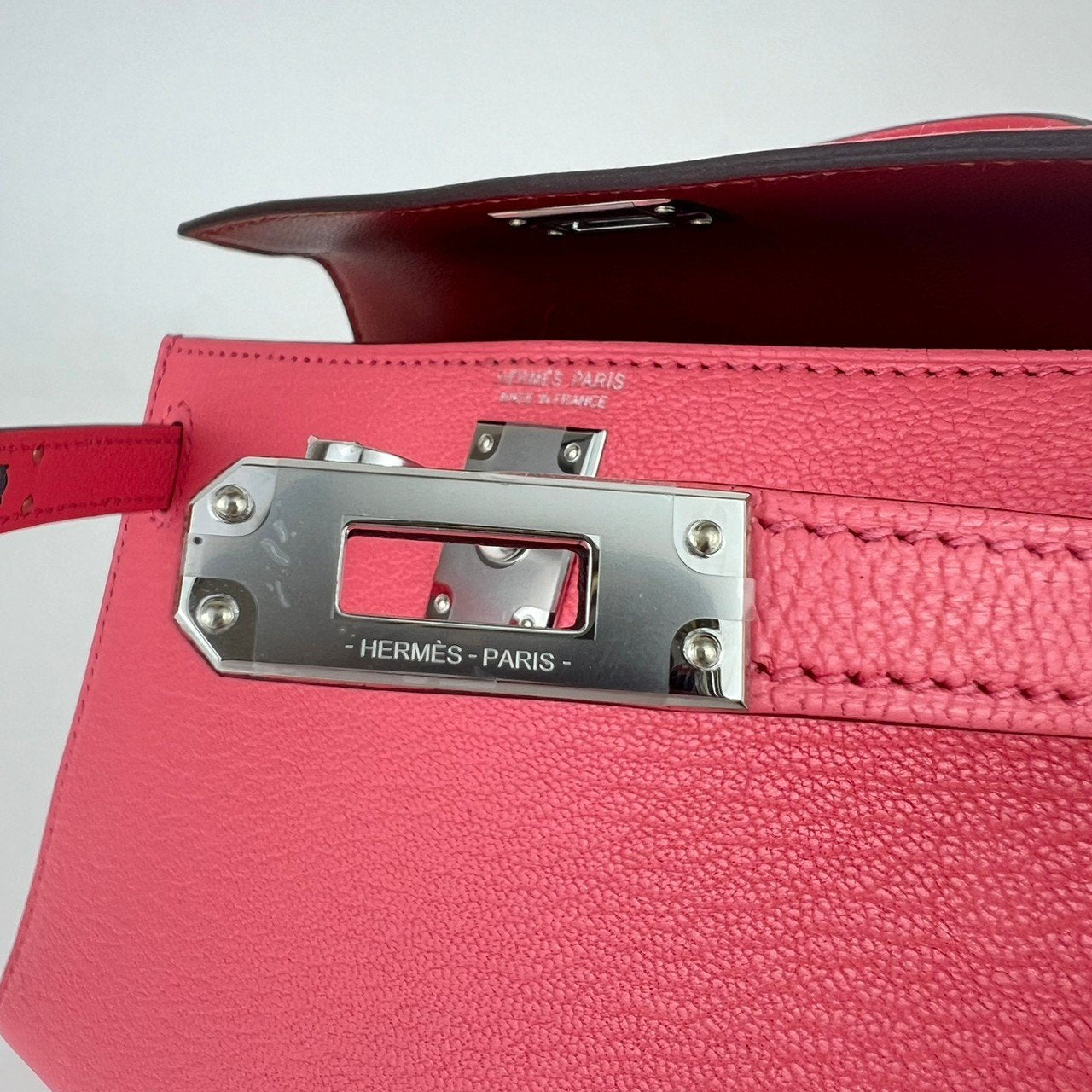 Mini Kelly ミニケリー Rose d’ete ローズエテ Chevre シェーブル PHW シルバー金具