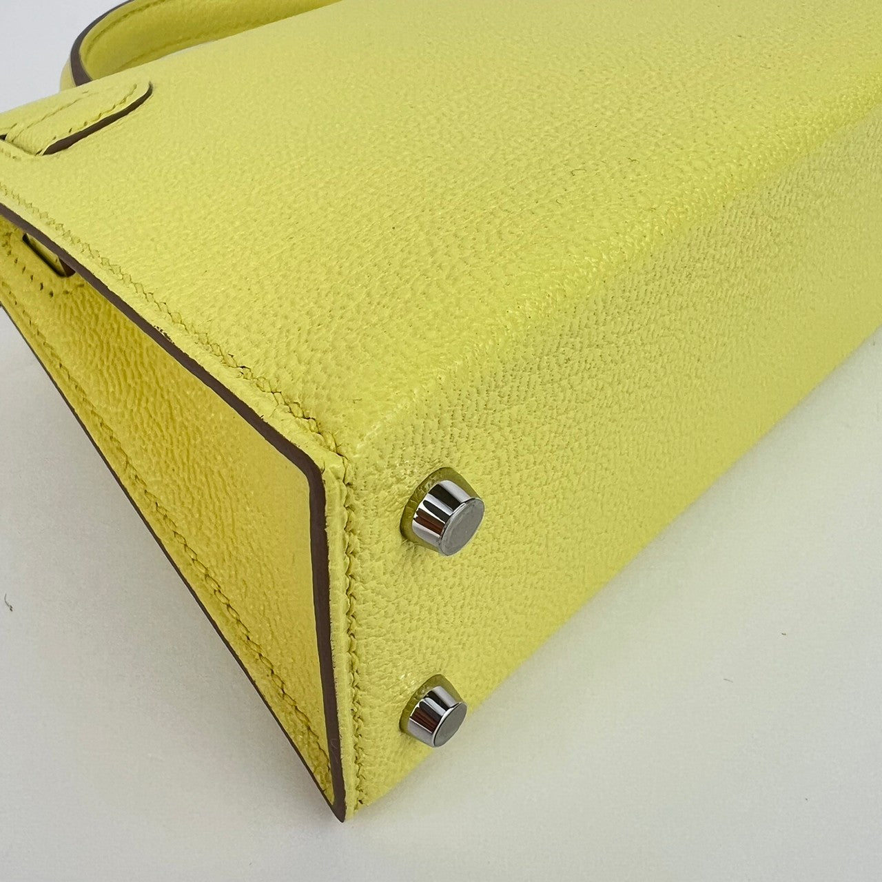 Mini Kelly ミニケリー Limoncello リモンチェッロ Chevre シェーブル PHW シルバー金具 B刻印