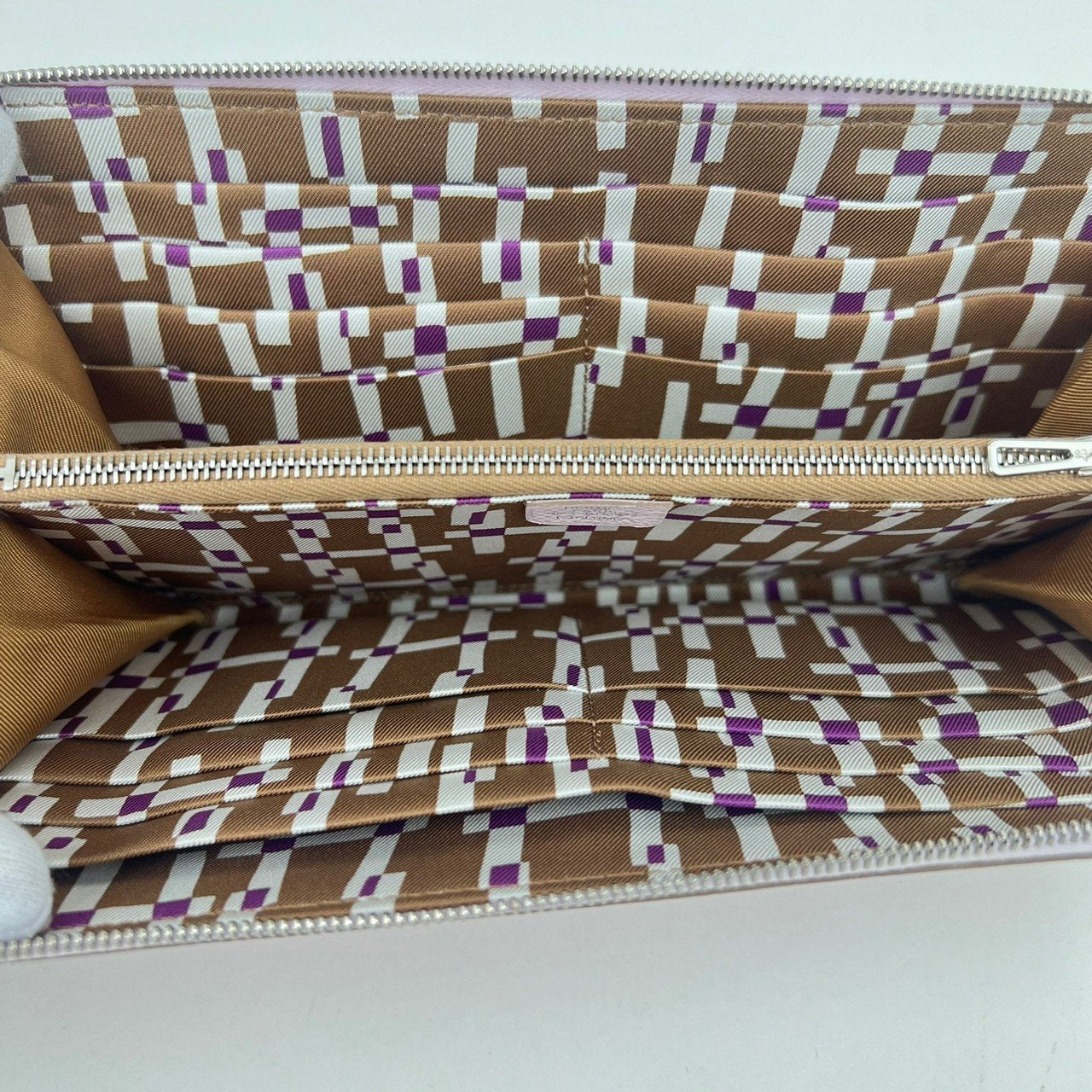 AZAP SILKIN LONG アザップ シルクイン ロング Stamp-B B刻印 Epsom エプソン Mauve Pale モーヴペール SV925 シルバー金具 長財布