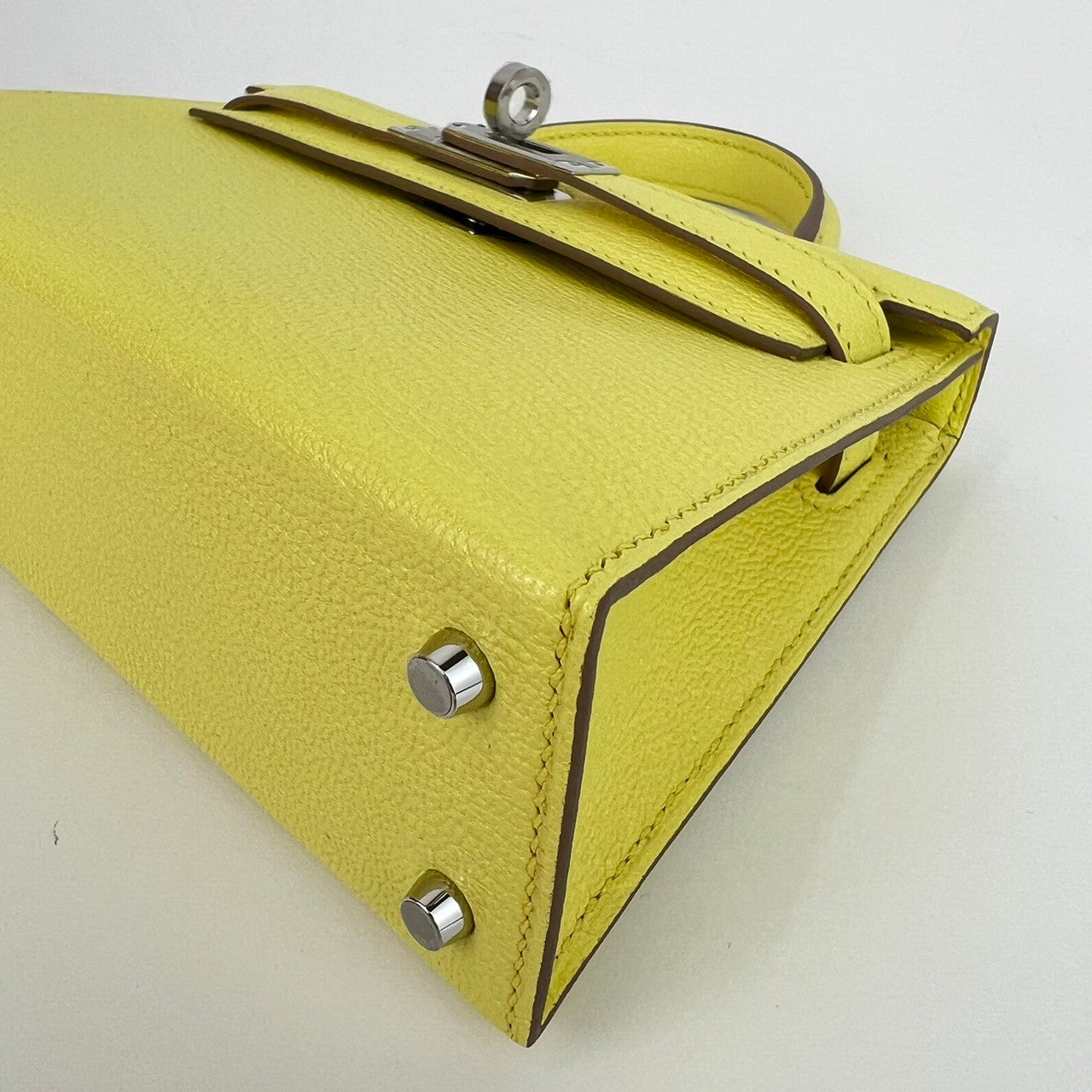 Mini Kelly ミニケリー Limoncello リモンチェッロ Chevre シェーブル PHW シルバー金具 B刻印