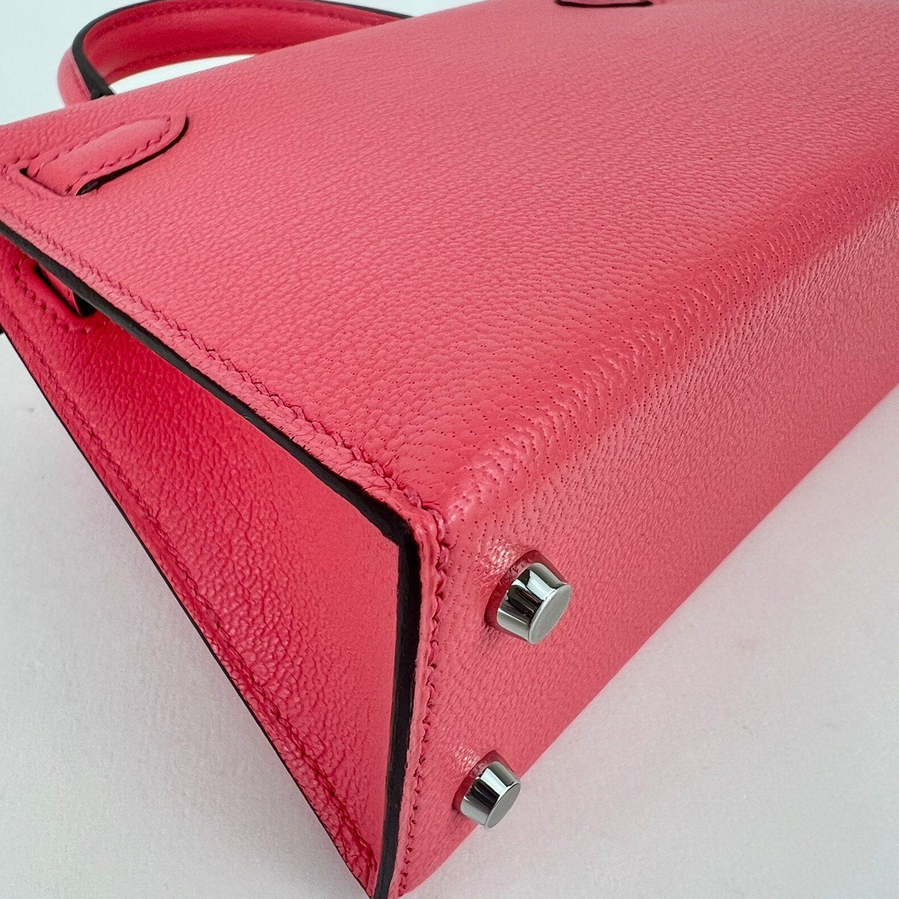 Mini Kelly ミニケリー Rose d’ete ローズエテ Chevre シェーブル PHW シルバー金具