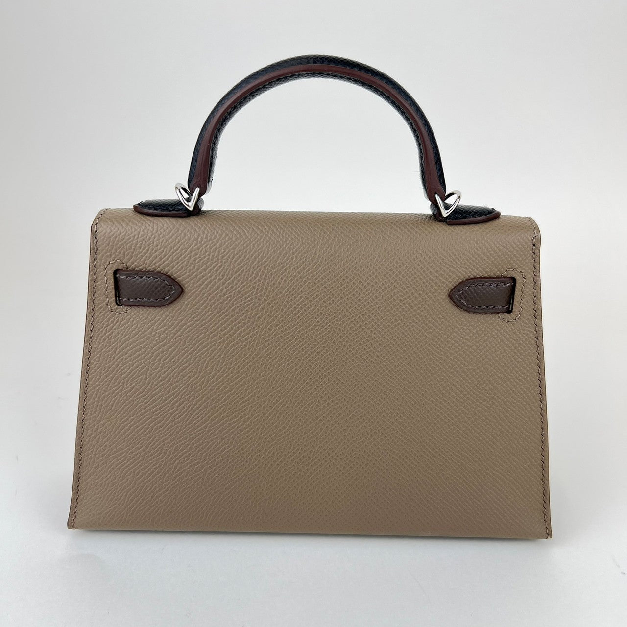 Mini Kelly ミニケリー Tricolor トリコロール Etoupe/Ecorce/Noir エトープ/エコルセ/ノワール Epsom エプソン PHW シルバー金具 B刻印