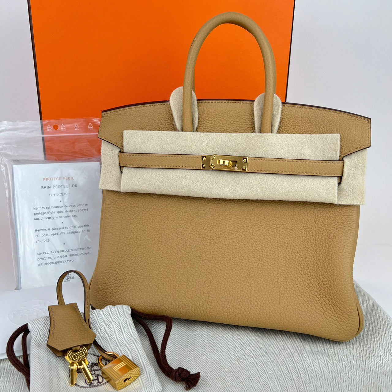 Birkin25 バーキン25 Biscuits ビスキュイ Togo トゴ GHW ゴールド金具 B刻 ハンドバッグ