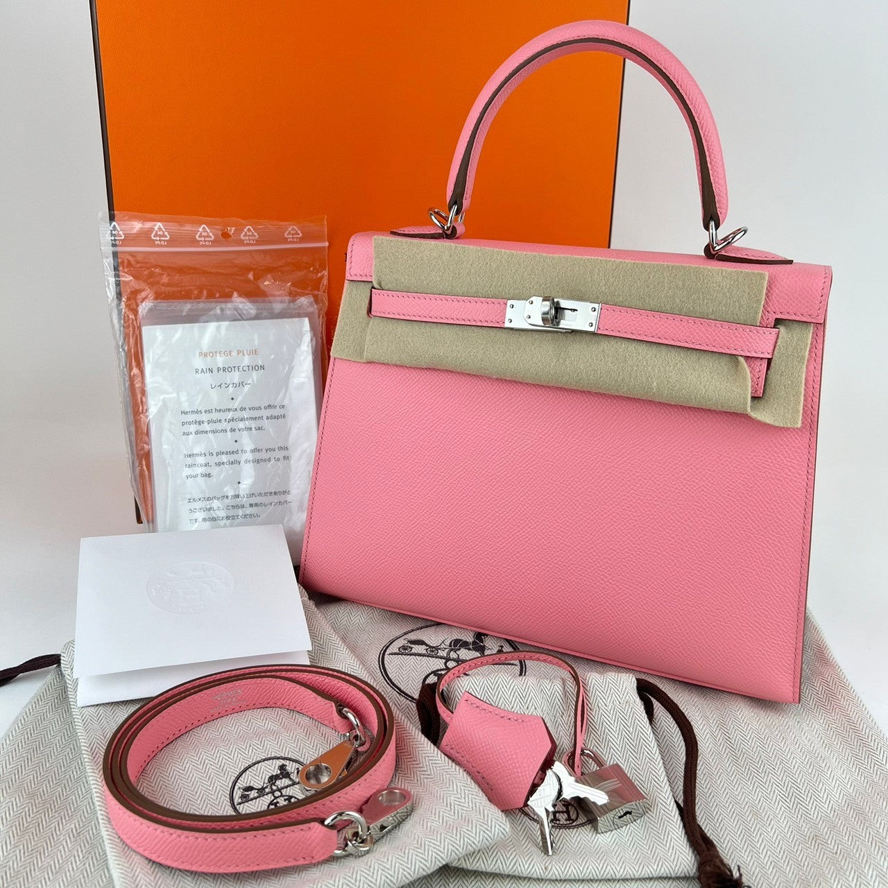 Kelly25 Sellier ケリー25 セリエ Epsom エプソン Rose Confetti ローズコンフェッティ PHW シルバー金具 U刻
