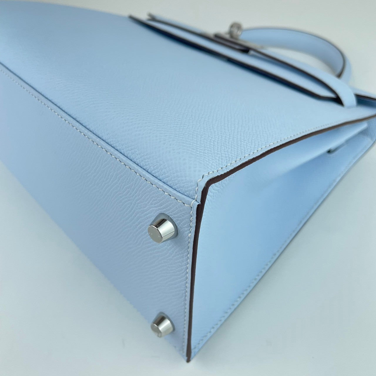 ケリー28 セリエ Kelly28 Sellier Y刻 ブルーブリュム Bleu Brume シルバー金具 PHW エプソン Epsom