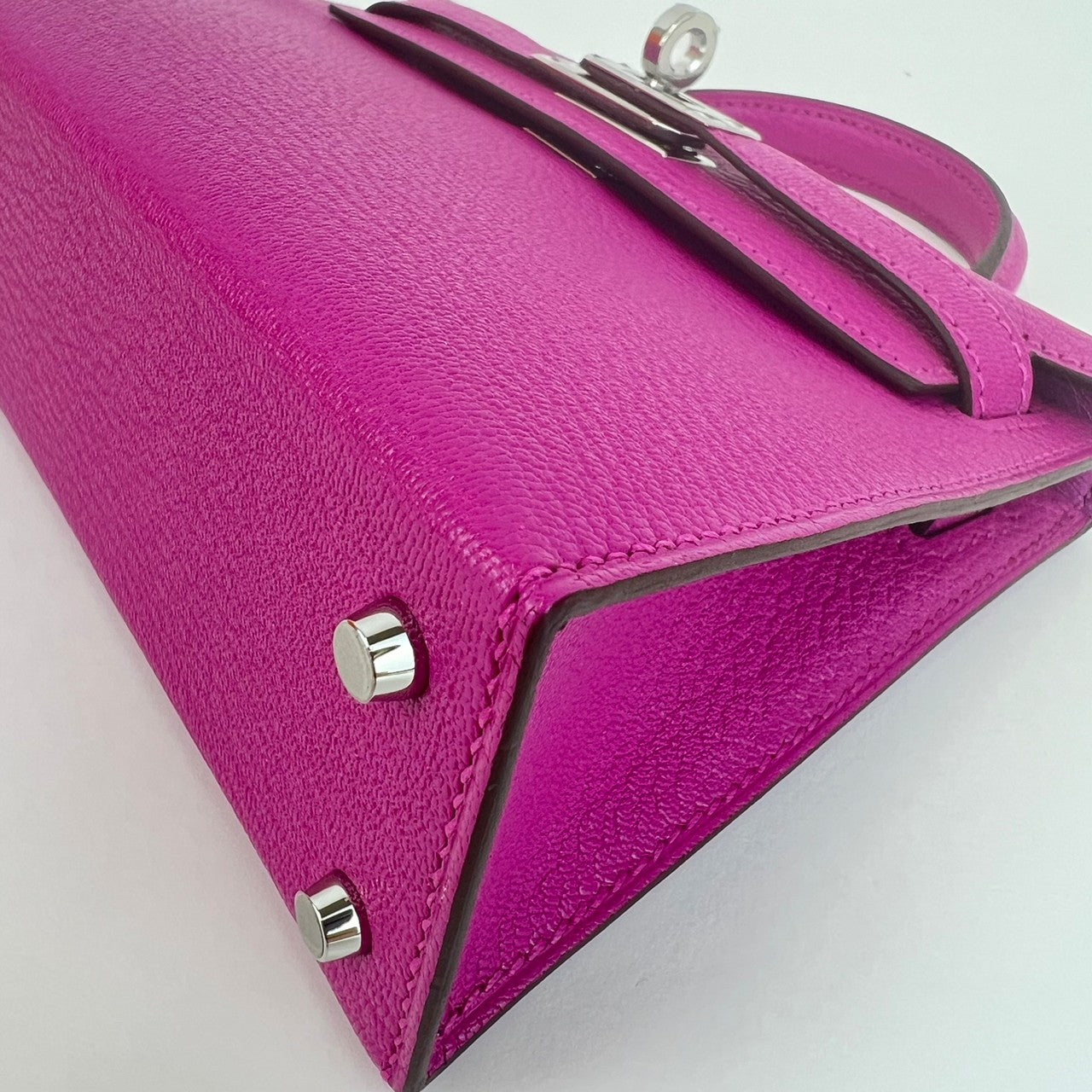 Mini Kelly ミニケリー Magnolia マグノリア Chevre シェーブル PHW シルバー金具 B刻印