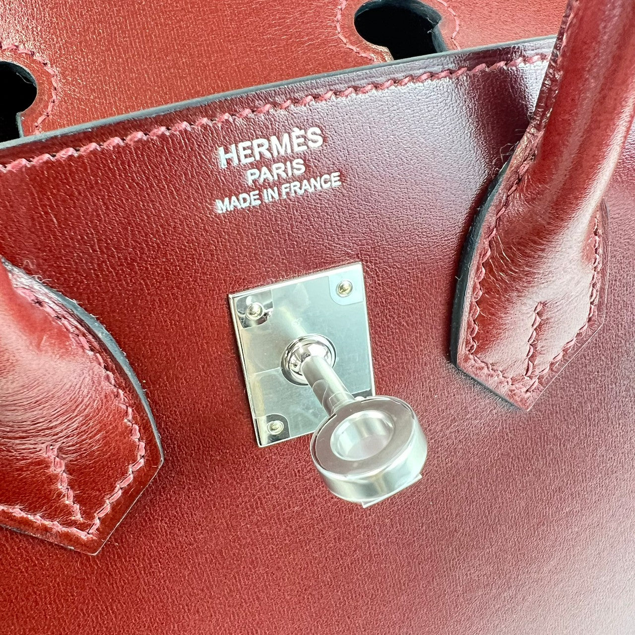 Birkin25 バーキン25 Sellier セリエ Rouge H ルージュ H Box calf ボックスカーフ PHW シルバー金具 U刻印
