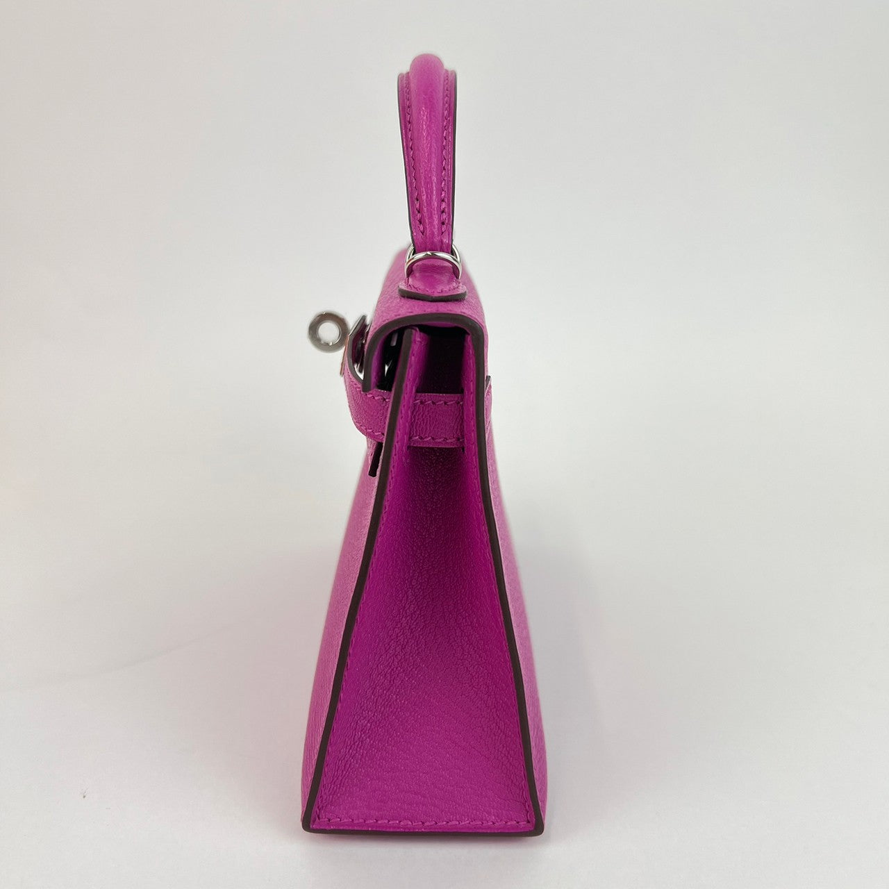 Mini Kelly ミニケリー Magnolia マグノリア Chevre シェーブル PHW シルバー金具 B刻印