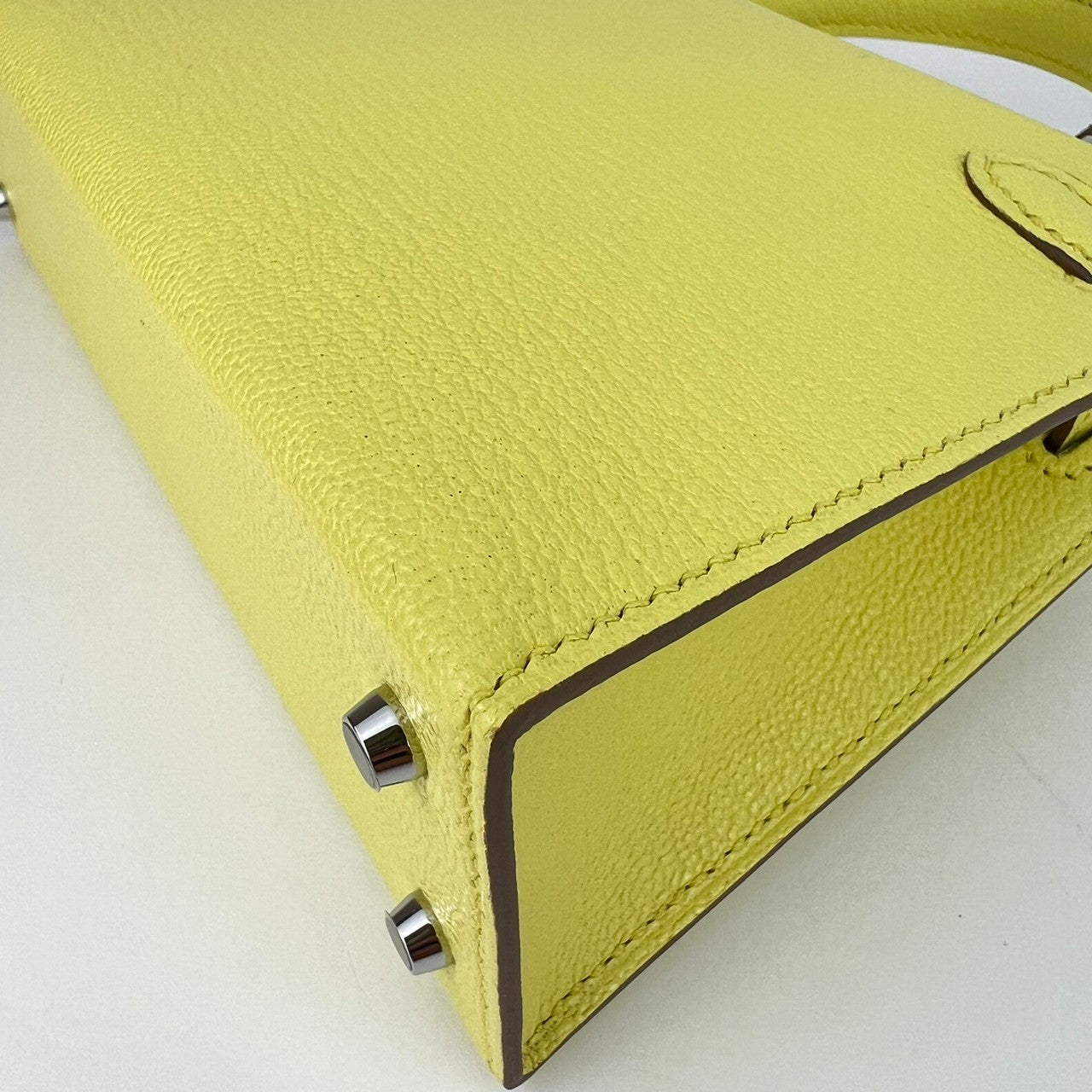 Mini Kelly ミニケリー Limoncello リモンチェッロ Chevre シェーブル PHW シルバー金具 B刻印
