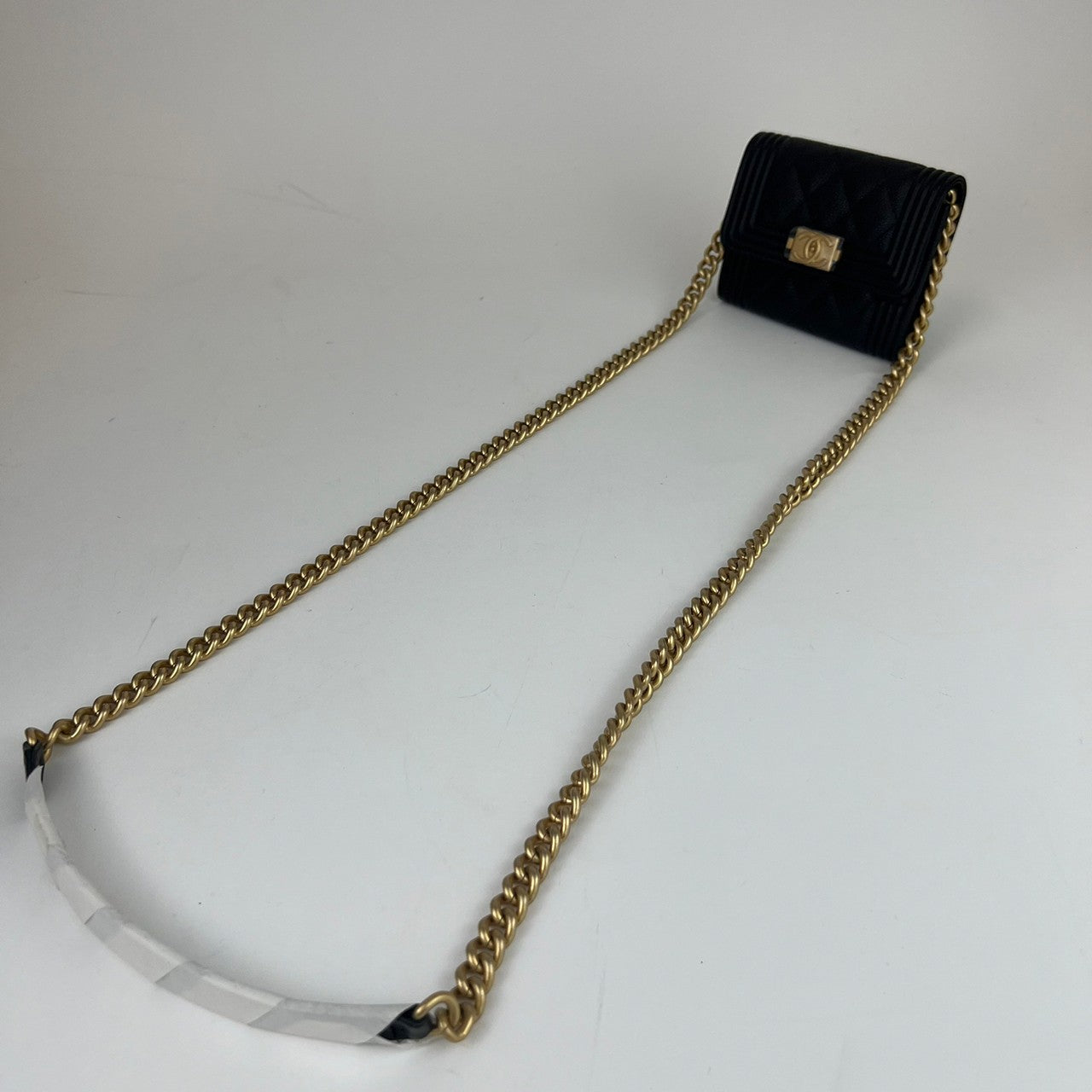 ボーイシャネル ココマーク コンパクトウォレット Caviar skin キャビアスキン Black ブラック ゴールド金具