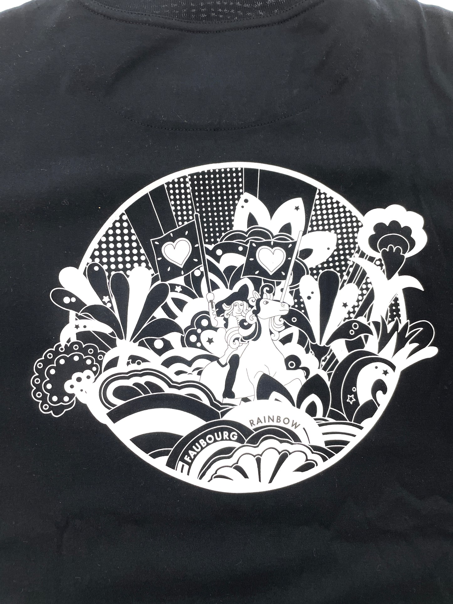 レディース Tシャツ ブラック レインボー