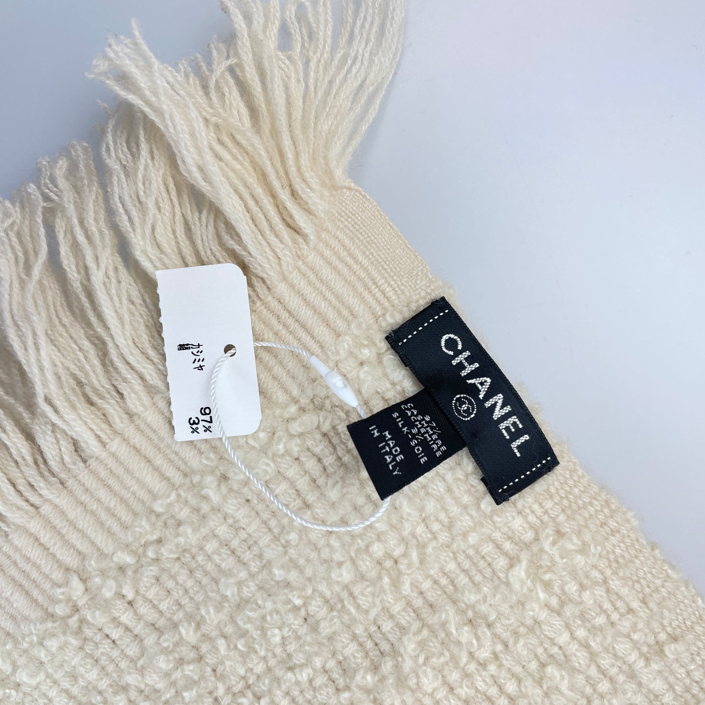 カシミア シルク ココマーク 刺繍 マフラー