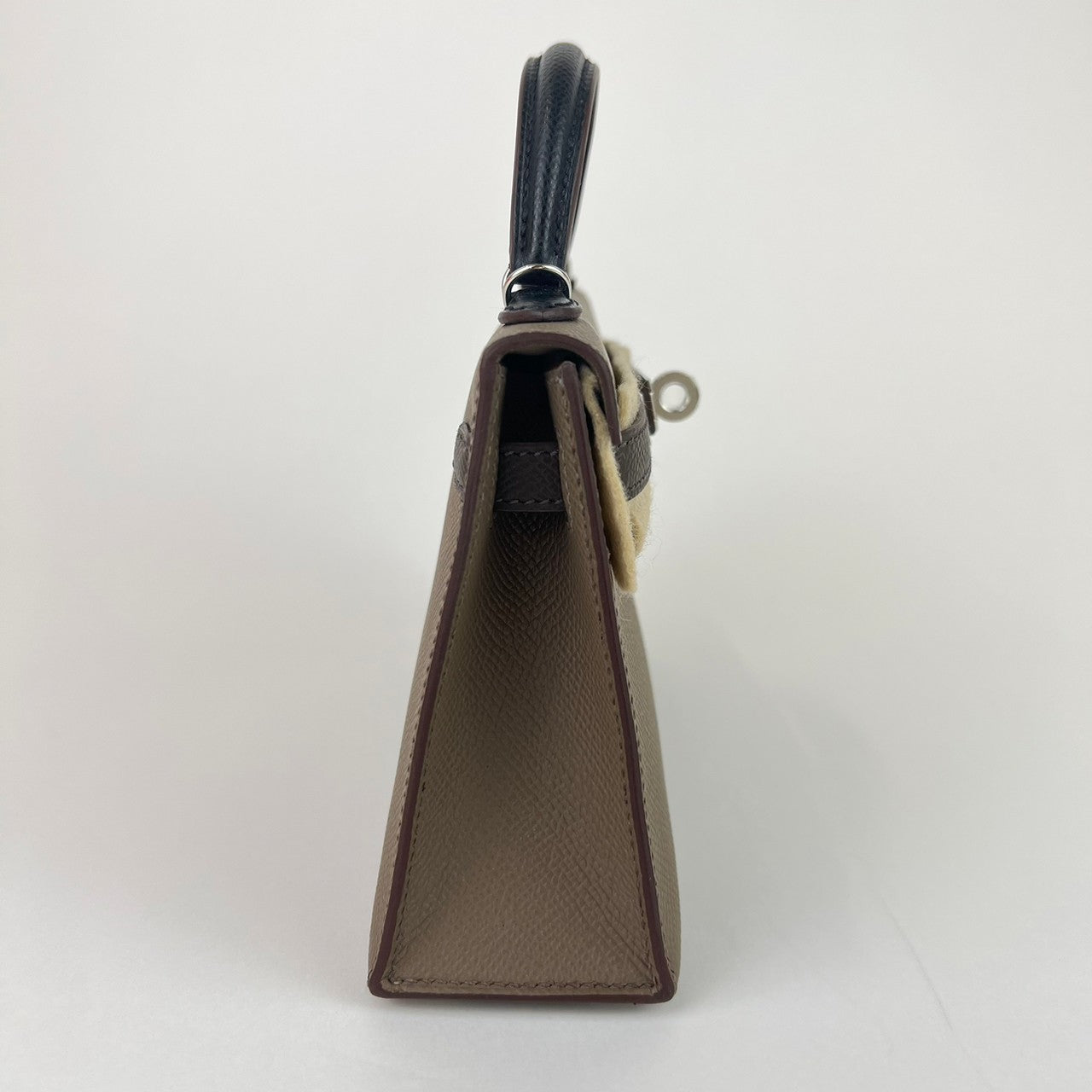 Mini Kelly ミニケリー Tricolor トリコロール Etoupe/Ecorce/Noir エトープ/エコルセ/ノワール Epsom エプソン PHW シルバー金具 B刻印
