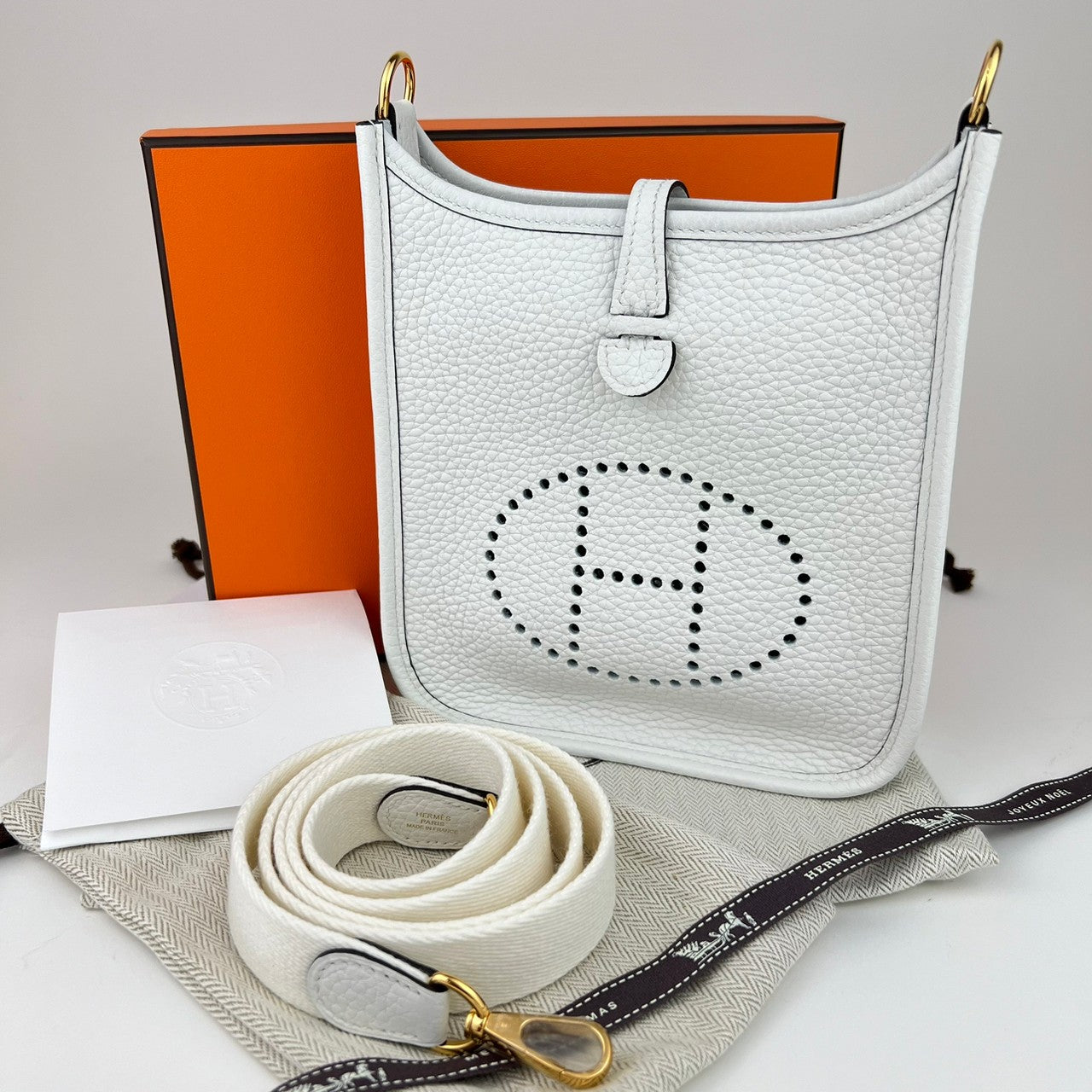 Evelyn TPM エブリン TPM New White ニューホワイト GHW ゴールド金具 B刻印 Taurillon clemence トリヨンクレマンス