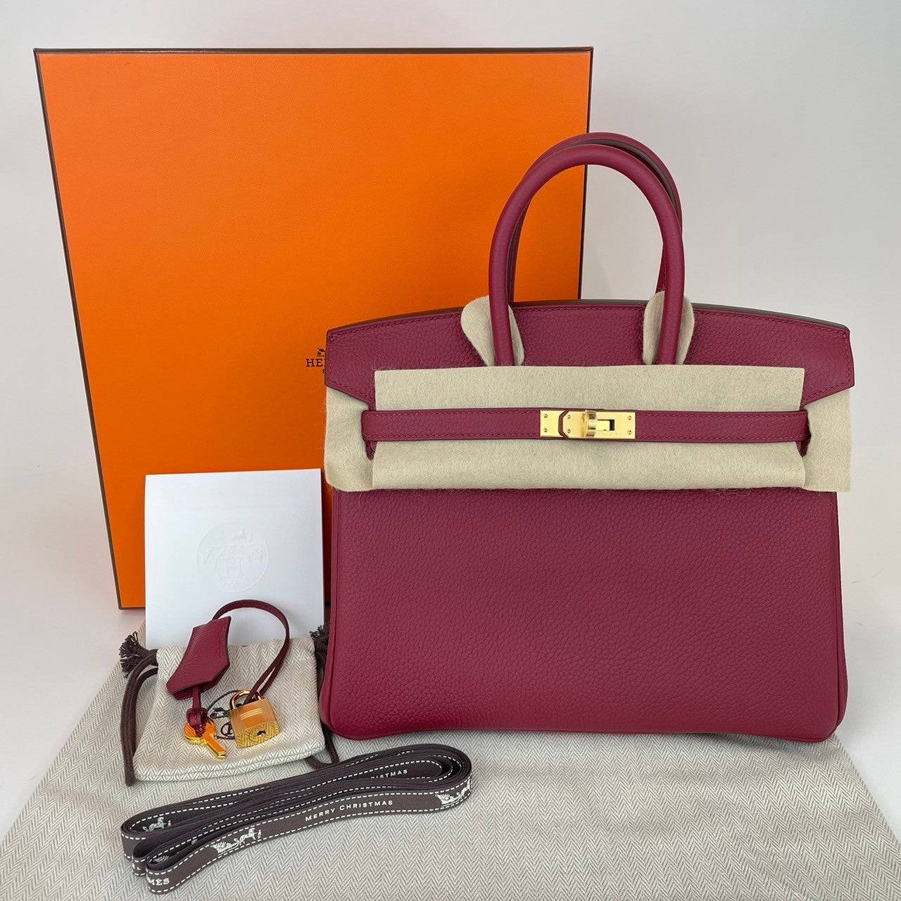 Birkin25 バーキン25 Ruby ルビー Togo トゴ GHW ゴールド金具 B刻 ハンドバッグ