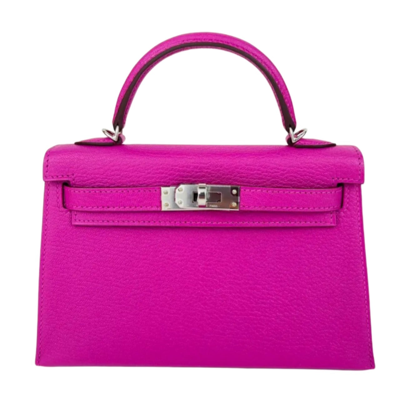Mini Kelly ミニケリー Magnolia マグノリア Chevre シェーブル PHW シルバー金具 B刻印