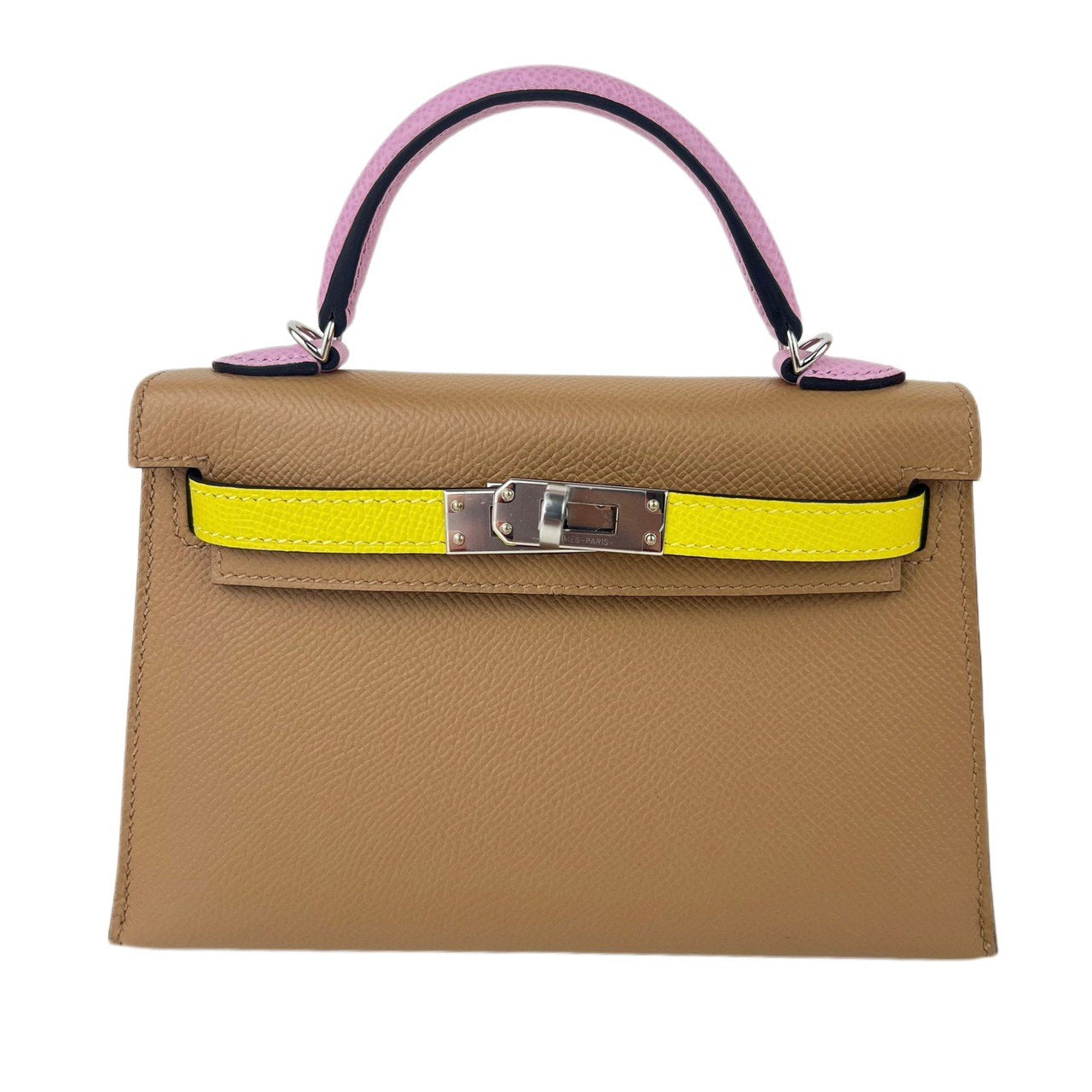 Mini Kelly tricolor ミニケリー トリコロール Chai/Mauve sylvestre/Lime チャイ/モーヴシルベストル/ライム PHW シルバー金具 U刻