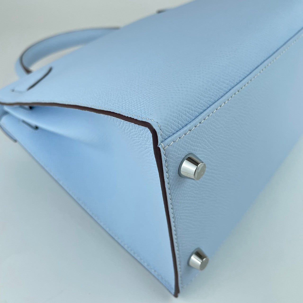 ケリー28 セリエ Kelly28 Sellier Y刻 ブルーブリュム Bleu Brume シルバー金具 PHW エプソン Epsom