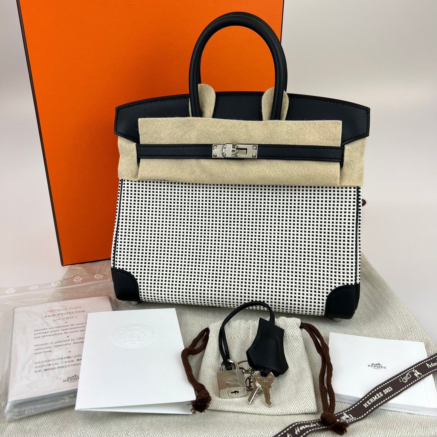 B刻 バーキン25 ブラック シルバー金具