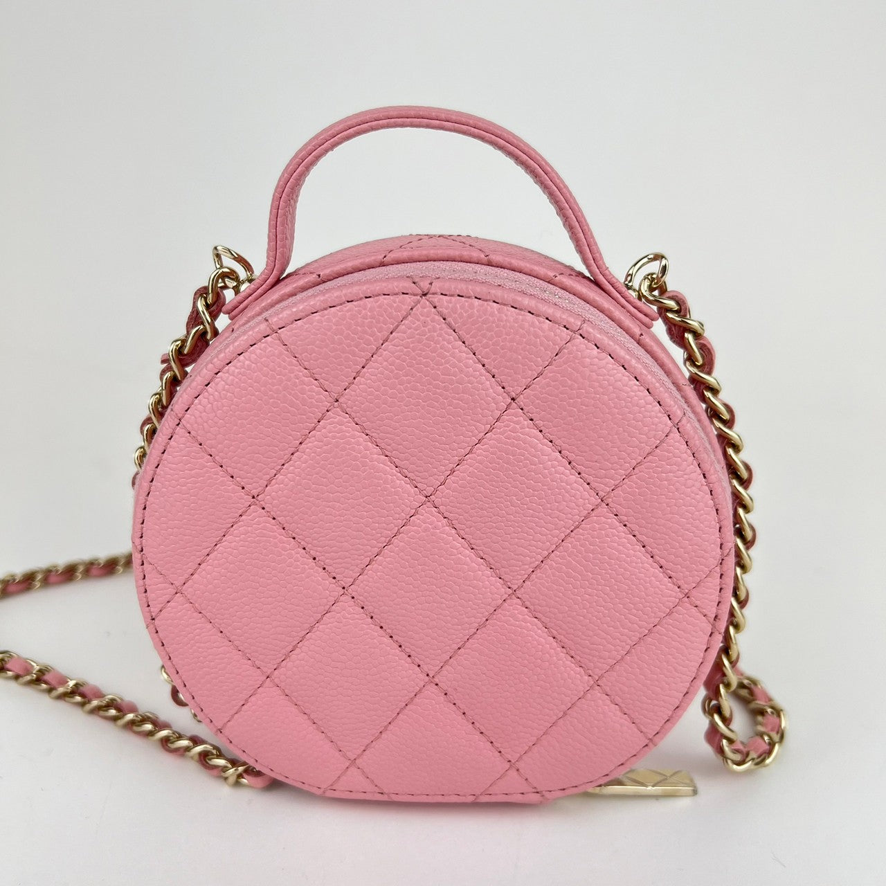 Matelasse マトラッセ バニティケース ショルダーバッグ caviar skin キャビアスキン Pink ピンク Goid Hardwear ゴールド金具
