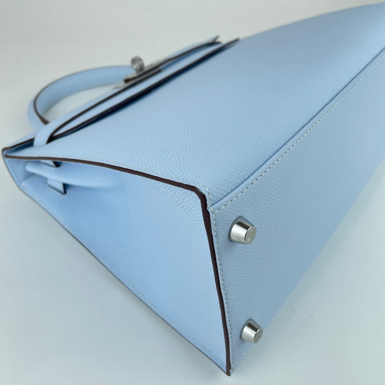 ケリー28 セリエ Kelly28 Sellier Y刻 ブルーブリュム Bleu Brume シルバー金具 PHW エプソン Epsom