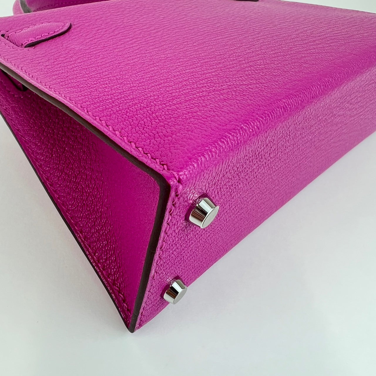 Mini Kelly ミニケリー Magnolia マグノリア Chevre シェーブル PHW シルバー金具 B刻印