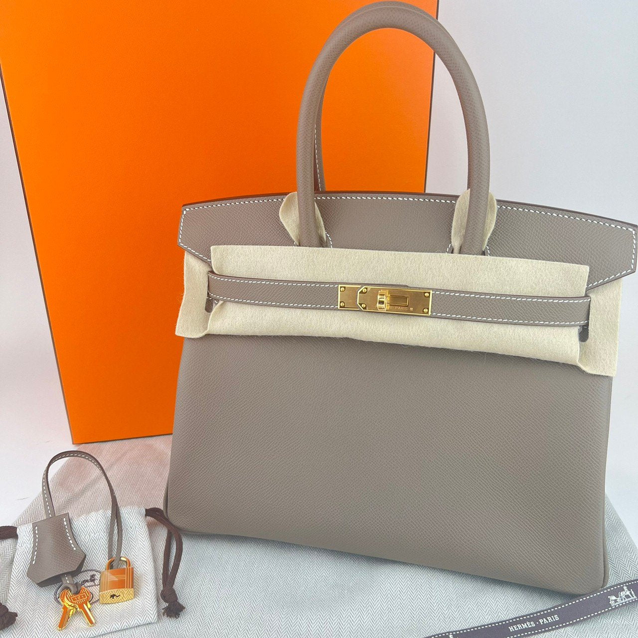 Birkin30 バーキン30 Etoupe エトープ Epsom エプソン GHW ゴールド金具 B刻