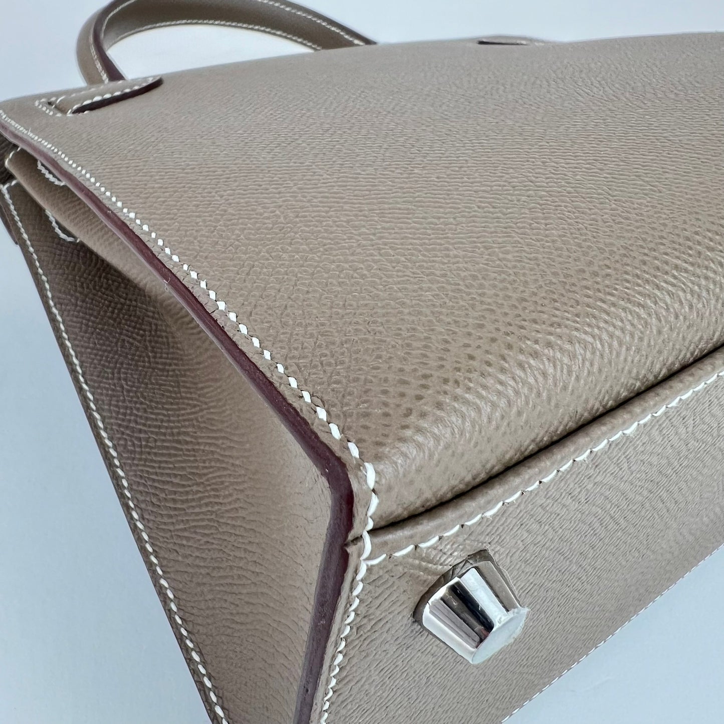 Kelly25 ケリー25 B刻 Etoupe エトープ Epsom エプソン PHW シルバー金具 2WAYバック ハンドバック ショルダーバック